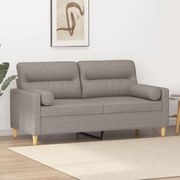 2 személyes tópszínű szövet kanapé díszpárnákkal 140 cm
