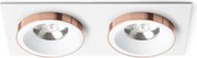 RENDL SHARM SQ II süllyesztett lámpa fehér réz 230V LED 2x10W 24° 3000K