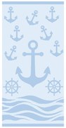 Világoskék frottír pamut strandtörölköző 70x140 cm Anchor – B.E.S.
