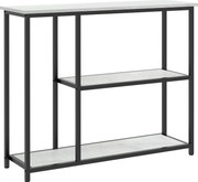 HOMCOM Konzolasztal, Előszobás Asztal 3 Polccal, 100 x 30 x 80 cm, Oldalas Asztal, Kis Kiállító Asztal Kisebb Terekhez, Előszoba, Folyosó, Nappali, Há