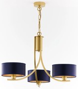 Jupiter 2093 - Láncos csillár ARTHUR 3xE27/15W/230V kék/arany