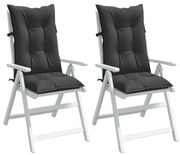 2 db antracit szövet magas háttámlájú székpárna 120x50x7 cm