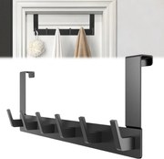 Non-invazív Ajtó Akasztó Fekete Loft Fém 6 Akasztós 40CM