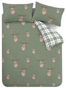 Zöld kétszemélyes ágyneműhuzat 200x200 cm Stag Check – Catherine Lansfield