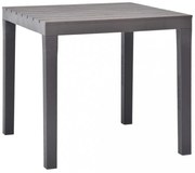 kávészínű műanyag kerti asztal 78 x 78 x 72 cm