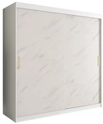 Ruhásszekrény 200 cm Marbelo T (matt fehér + fehér márvány). 1064552