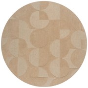 Bézs gyapjú kerek szőnyeg ø 160 cm Gigi - Flair Rugs