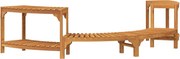 vidaXL Jakuzzi Környezet Félkör Barna 272 x 120 x 55,5 cm Tömör Akácfa