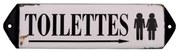 Fém falitábla 30,5x7 cm Toilettes – Antic Line