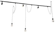 1-fázisú sínrendszer 3 spotlámpával és 3 függőlámpával fekete - Cavalux Jeana