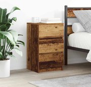 2 db antik fa éjjeliszekrények 3 fiókkal 39x35x65 cm