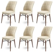 Flex Cream and Brown étkezőszék szett, 6 db