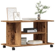 antik fa színű szerelt fa TV-szekrény görgőkkel 80 x 40 x 45 cm