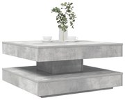 betonszürke dohányzóasztal 360 fokban forgatható 70x70x34,5 cm