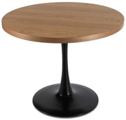 Kerek Étkezőasztal Arany Tölgy/Fekete Színben. LINO 100 cm