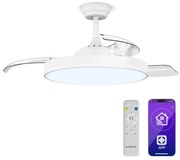 Klarstein AirFold, Okos mennyezeti ventilátor, Behúzható szárnyak, Dimmelhető LED világítás, Okos