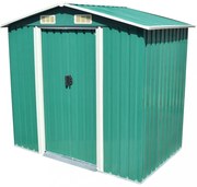 zöld fém kerti fészer 204 x 132 x 186 cm