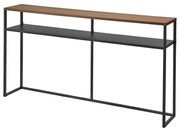 Fekete-sötétbarna konzolasztal kőrisfa dekorral 20,5x126 cm Tower – YAMAZAKI