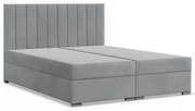 Agen ágy, bársony, 160 x 200, ágyneműtartóval, szürke