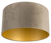 Bársony lámpaernyő taupe 50/50/25 arany belsővel