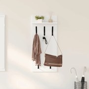 Fali Kabáthorog polcokkal Fehér 90 x 40 x 10 cm Faanyag
