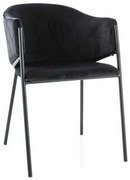 Serilda Velvet étkezőszék, fekete