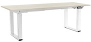 OfficeTech Strong állítható magasságú asztal 200 x 80 cm, fehér alap, fehér kőris