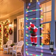 Karácsonyi Dekoráció Led Mikulás Mászó Létra Világító Rgb