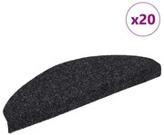 20 db öntapadós lépcsőszőnyeg, 65 x 21 x 4 cm, fekete, nagy félkör alakú