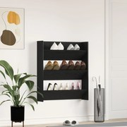 Fali Cipőtartó - Fekete Tölgy, 80 x 18 x 90 cm, Műanyagból