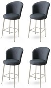 Fora Anthracite and Chrome bárszék szett, 4 db, 4 db