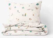 Goldea karácsonyi pamut ágyneműhuzat - téli örömök 140 x 200 és 70 x 90 cm