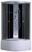 Paulina 90x90 cm íves mélytálcás hidromasszázs zuhanykabin