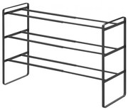 Maebashi fekete állítható cipőtartó, 3 szintes - YAMAZAKI