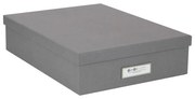 Oskar szürke irattartó doboz címkével, A4 - Bigso Box of Sweden