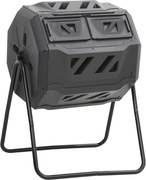 vidaXL fekete kerti komposztálóláda 73 x 64 x 95 cm 160 L