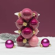 Jolly Spirit rózsaszín üveg karácsonyi gömb szett 12*6cm