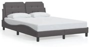 szürke ágykeret LED-ekkel matrac nélkül Zadar 140 x 200 cm