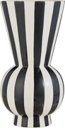 LYDIA kerámia váza 30 cm , csíkos