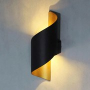 10W Led beltéri, fali lámpatest fekete Kültéri és beltéri fali lámpa