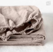 Világosbarna gumis len lepedő, 180 x 200 cm - Linen Tales