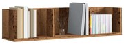 antik fa színű szerelt fa CD-tartó fali polc 75 x 18 x 18 cm