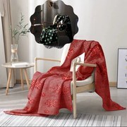 Takaró világító hópehely piros Méret takaró-takaró: 150x200 cm