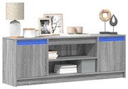 szürke sonoma színű szerelt fa LED-es TV-szekrény 139,5x34x50cm