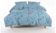 Kék egyszemélyes renforcé pamut ágyneműhuzat 140x200 cm Blue Floral – Mila Home Luxury