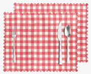 Goldea teflonbevonatú reggeliző alátét - piros kockás - 2db 30 x 40 cm