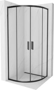 Mexen Rio félköríves zuhanykabin 70 x 70 cm, átlátszó, fekete - 863-070-070-70-00