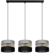 Csillár zsinóron CORAL 3xE27/60W/230V fekete/szürke