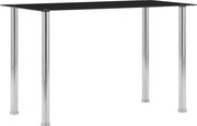 vidaXL fekete edzett üveg étkezőasztal 120 x 60 x 75 cm