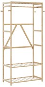 bambusz ruhaállvány polcokkal 80x40x175 cm